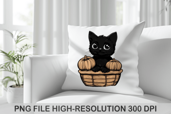 Black Cat in Pumpkin Basket Halloween Review