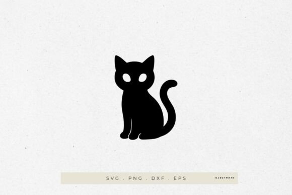Black Cat SVG – Halloween Cat Silhouette