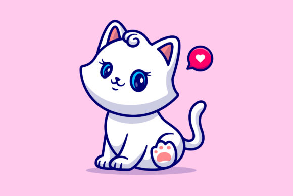 Cute Cat Girl Sitting Cartoon Review