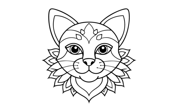 Cute Cat Mandala Line Art Drawing Review