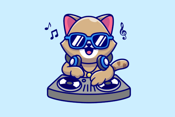 Cute Cat Playing Dj Music with Headphone Review