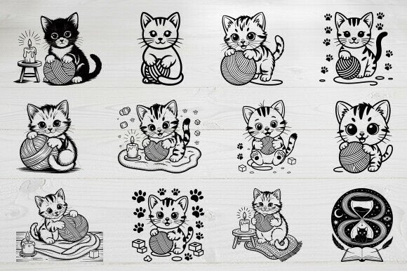 Cute Kitten SVG Bundle, Playful Cat SVG Review