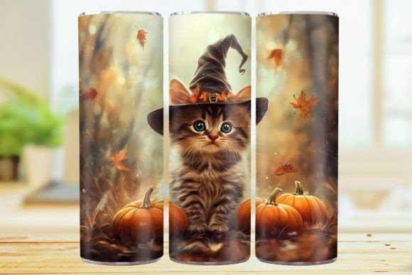 Cute Witch Cat 20oz Skinny Tumbler Wrap Review