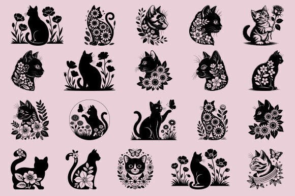 Floral Cat SVG Bundle • Cat Flower Svg Review