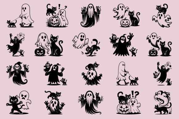Halloween Cat Svg Bundle, Ghost Svg Review