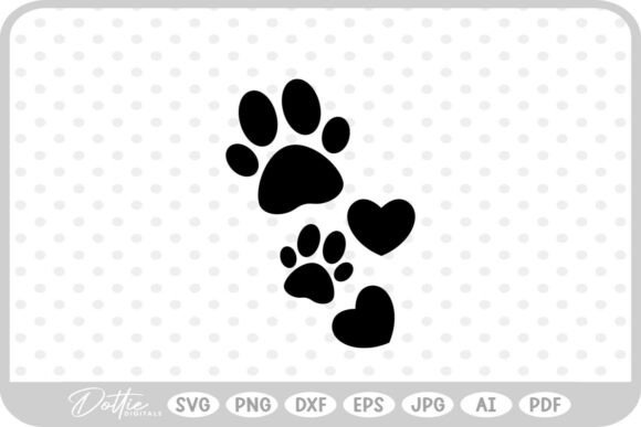 Paw Print Love Hearts Cat SVG PNG DXF Review