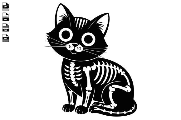 Skeleton Cat Svg,Halloween Cat,Animal Review
