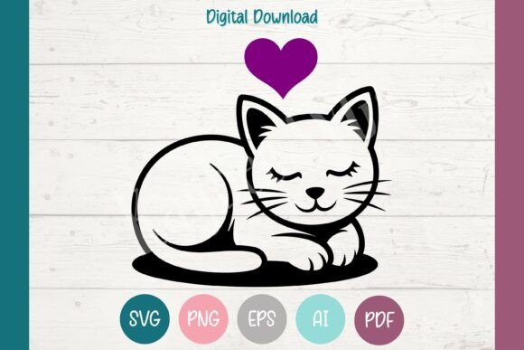 Sleepy Baby Cat SVG Kitten PNG EPS AI Review