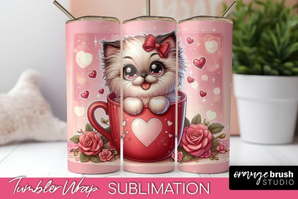 Valentine Cat Tumbler Embroidery Design Review