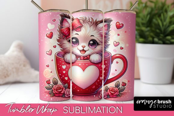 Valentine Cat Tumbler Sublimation PNG Review